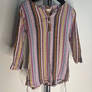 Peek Multicolor Striped Boho Tunic Top | Size XS (4–5)